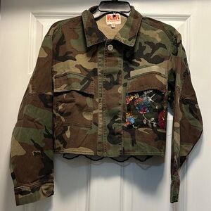 Camo with Sequins Jean Jacket